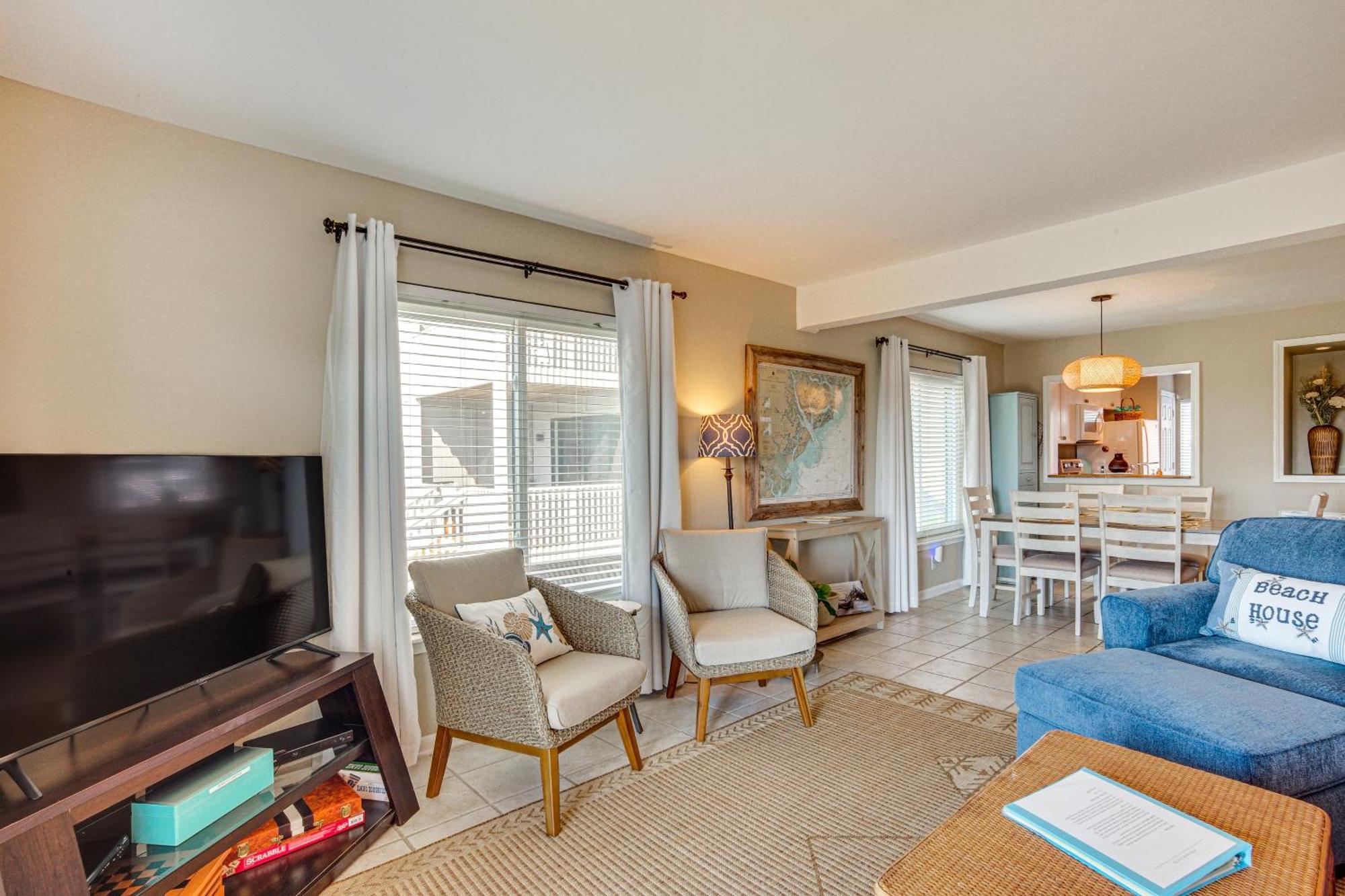 Harbor Island Condo With Deck - Steps To Beach! Oceanmarsh Subdivision Eksteriør billede